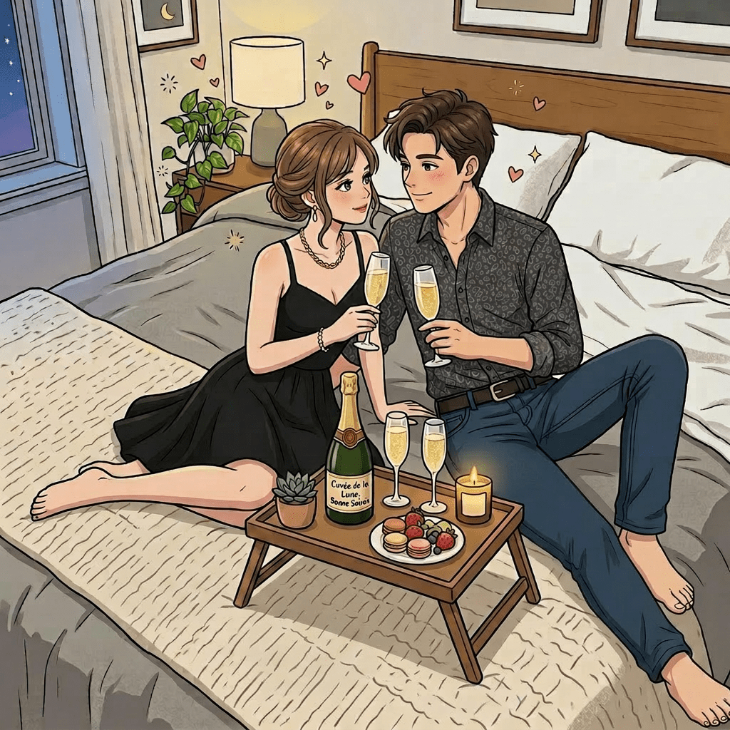 Dark blue jeans, beige sweater, brown boots, black belt, and necklace on bed